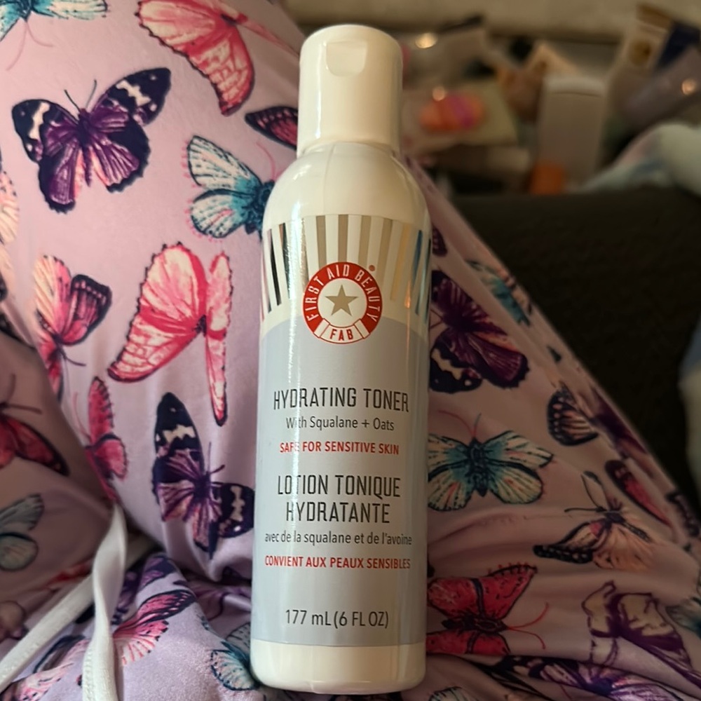 First Aid Beauty Hydrating Toner with Red and White Design
